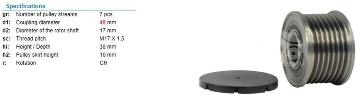 Alt.kasnağı 7kan Nissan Megan3 Movano | Ith Ksn15310