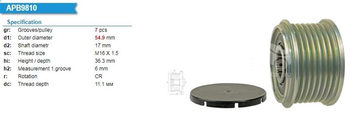 Alt.kasnağı 7kan Nissan Navara 2.3 D23 2015- | Ina 535029810