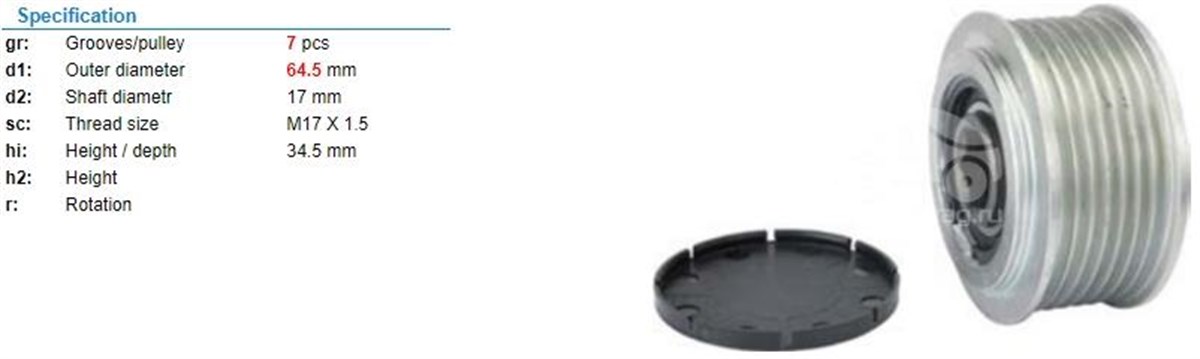 Alt.kasnağı 7kan Nissan Navara 552386 | Ina 535017710