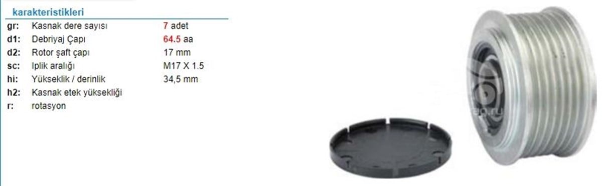 Alt.kasnağı 7kan Nissan Navara 552386 | Ith Ksn17710