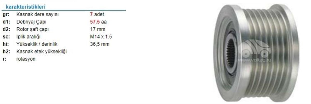 Alt.kasnağı 7kan Toyota Avris Coroll-585322-923210 535023210 | Ith Ksn23210