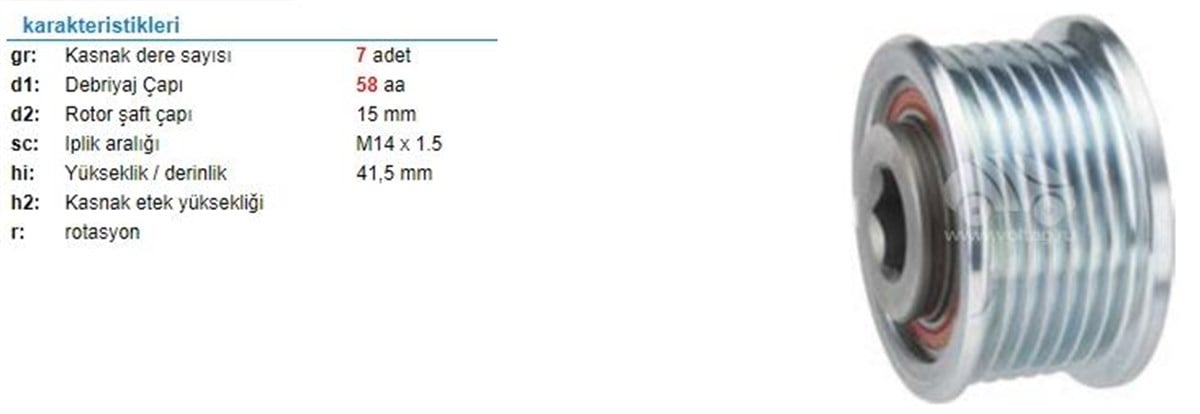 Alt.kasnağı 7kan Toyota Hılux Land 567525-917310 | Ith Ksn17310