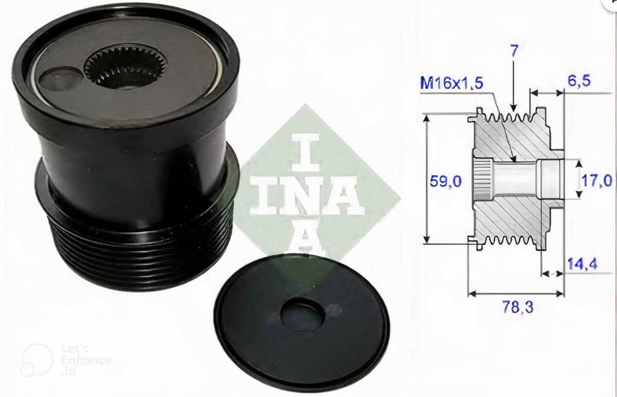 Alt.kasnağı 7kan Transit V184 Uzun Rulmanlı 920583 Luk Ina 535012010 | Ina 535012010