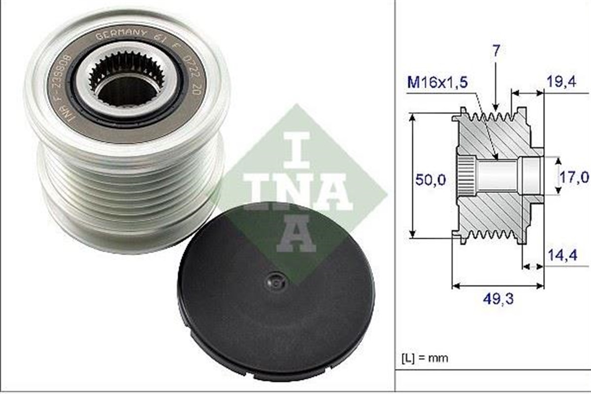 Alt. Kasnağı 7kanal Mercedes Vito 120 Cdı, Sprinter 06- 535014010 | Ina 535014010