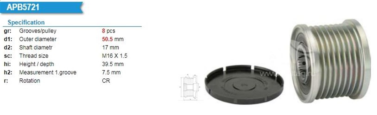 Alt.kasnağı 8kan Mercedes X164 09-12 W211 06-08 W221 09-13 W164 09-11 | Ina 535011910