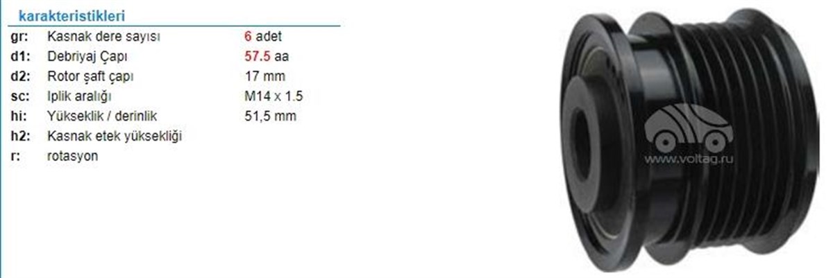 Alt.kasnağı 6kan Chyrsler Grand Voyager | Wutse Ksn82293