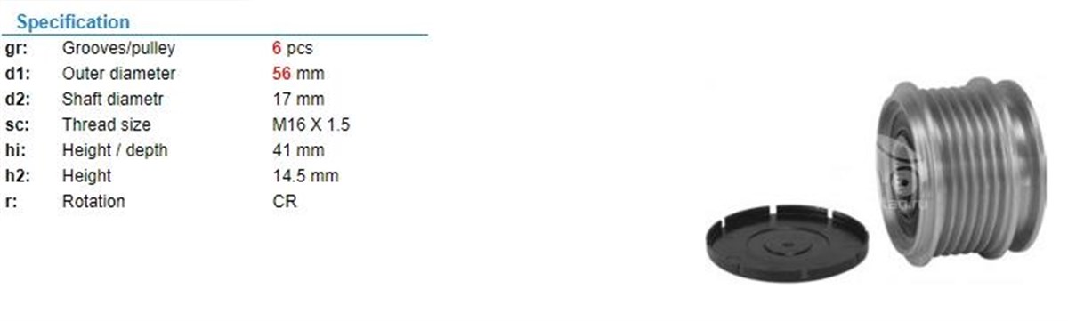 Alt.kasnağı 6kan Vw Golf Passat | Wutse Ksn91255