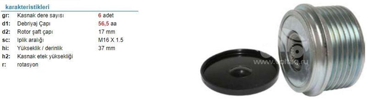 Alt.kasnağı 6kan Vw Passat Audi Passat | Ith Ksn03210