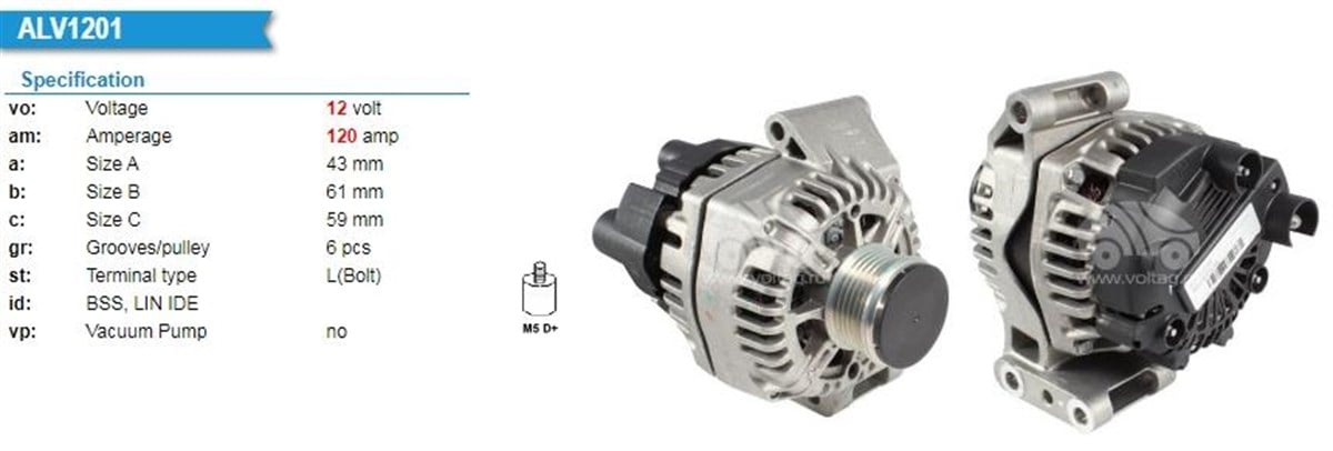 Alternatör 12v 120ah Cıtroen Nemo Fiorino Panda Peugeot Bıpper Opel Combo Doblo 1.3 Cıtroen Bıpper Cıtroen Nemo Fıat Doblo Fıat | Opar 51944878