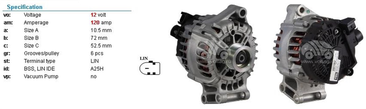 Alternatör 12v 120ah Ford Mondeo, Focus Iıı B 446755 439612 Av6n10300hb | Valeo 446755
