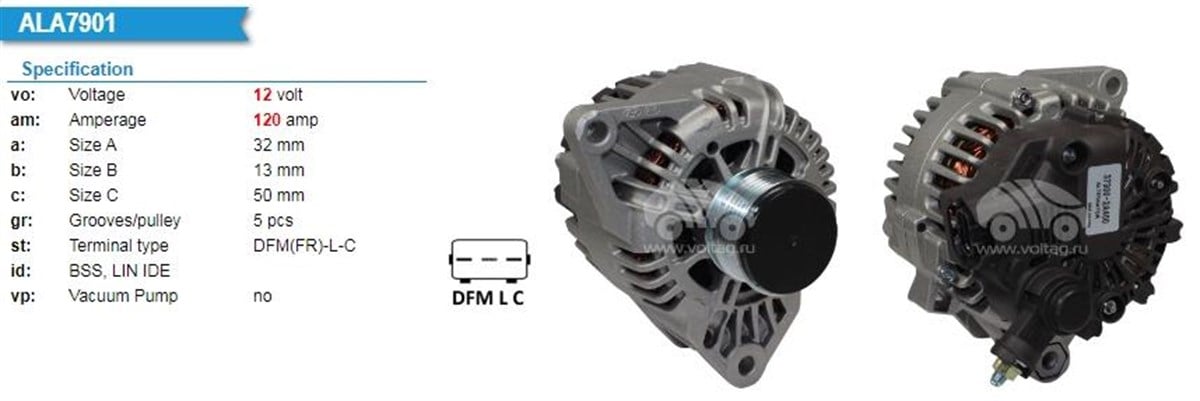 Alternatör 12v 120ah Kia Rio 1.4 Crdı 11- Hyundai İ20 İ30 Kia Ced 1.4 Crdı 1.6c 373002a450 373002a401 | Valeo 446765