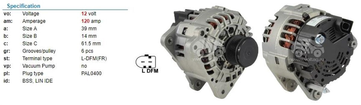 Alternatör 12v 120ah Vw Audi Seat Passat 1,9/2,0tdı-golf Iv/v-bora-seat | Valeo 439312
