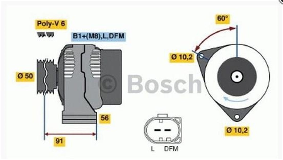 Alternatör 12v 150a Mercedes Sprinter W210;w211;w220 | Bosch 0124615073