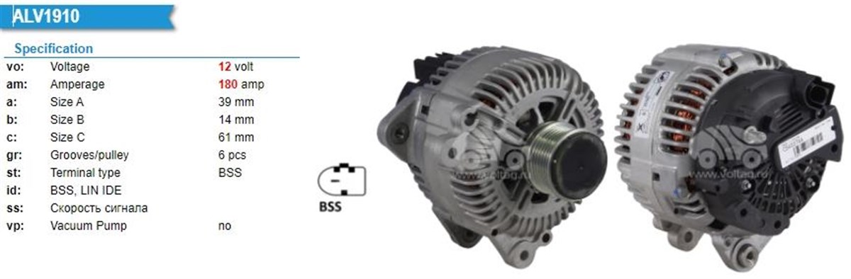 Alternatör 12v 150ah (revizyon) Audi A6 Tdı Quattro | Orjrev Tg17c054