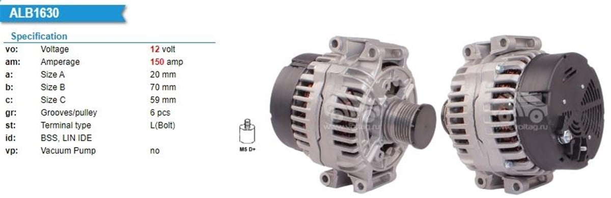 Alternatör 12v 150ah Mercedes Sprinter Vito | Bosch 0124615033