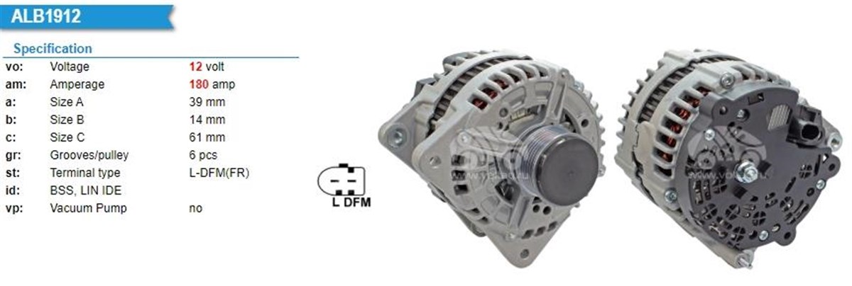 Alternatör 12v 180ah Audi Seat Skoda Vw Tdı Motor | Orjrev Tg17c019