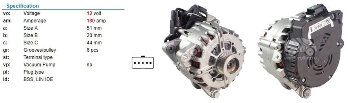 Alternatör 12v 180ah Citroen Peugeot 3008-308-508 439845 Ist60c017 | Valeo Ist60c017
