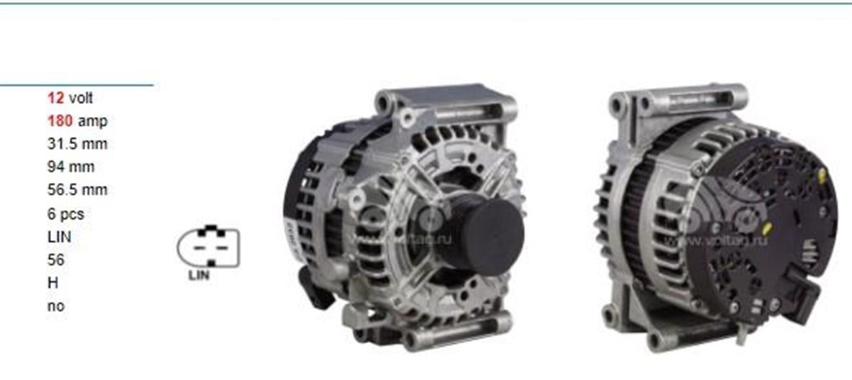 Alternatör 12v 180ah Mercedes C200 A204 A200 A211 07-09 Dizel Lın Uçlu | Ithal T2552