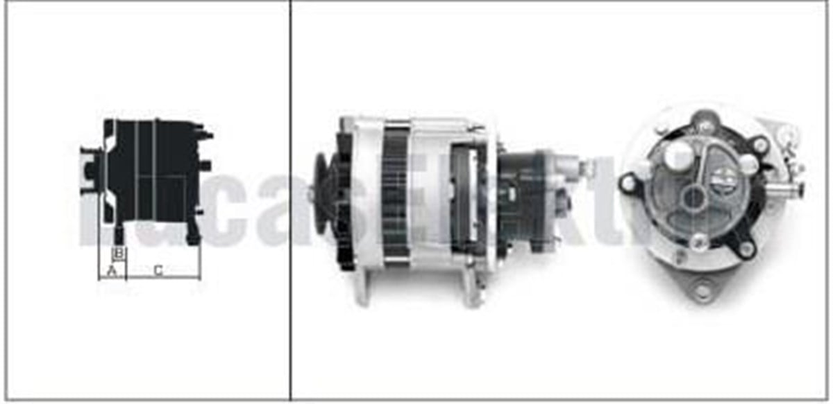 Alternatör 12v 55ah Bmc Levent V.pompalı 8mm Cıvatalı İkili Ayak (bilezikli) A127 | Lucas 61920162
