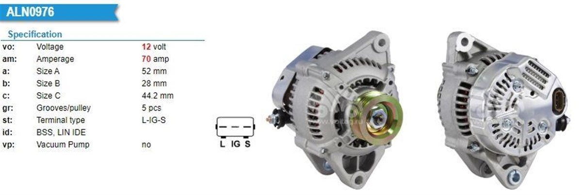 Alternatör 12v 70ah Toyota Corolla 1,6 96-wut13482 Alt948oem | Lucas Lea0189