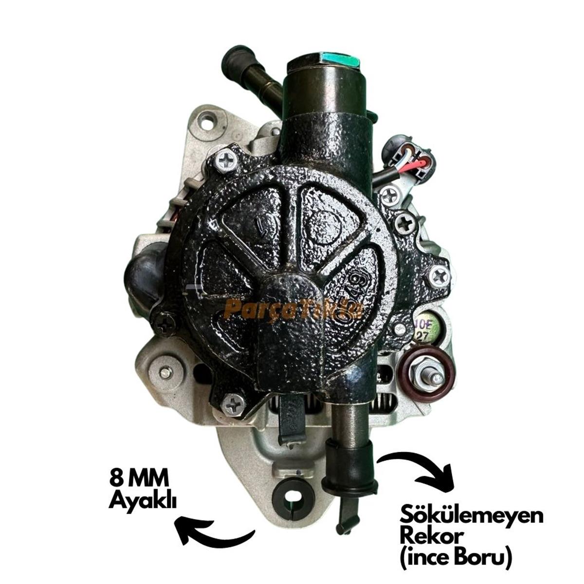 Alternatör 12v 80ah Hyundai H100 Mıtsubıshı L200 L300 Çift Kasnak | Em Soketli | İnce Borulu | 8mm Ayaklı | İçten Pervaneli | Orj Koreaalt3730042750
