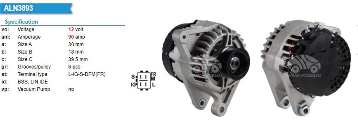 Alternatör 12v 80ah Toyota Auris Corolla 1.4 Vw Toyota Aurıs Corolla Verso 4 Pın Bss Lın Uclu 6 Kanal | Denso Dan1079