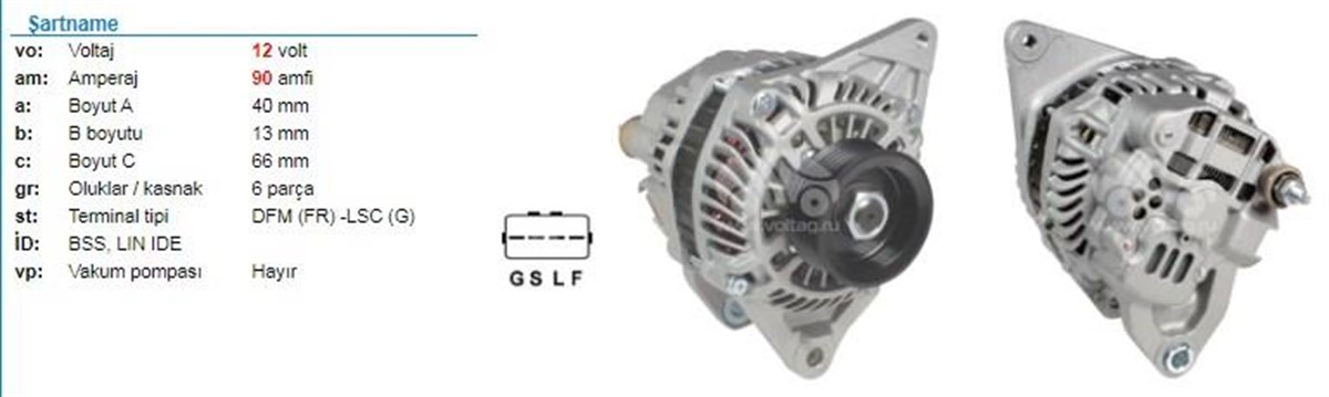Alternatör 12v 90ah Mıtsubıshı L200 Pıckup 2012 -> Vakumsuz Triton Pıckup Cold Mıtsubişi Var-kasnağı-cırcırlı-wın-11556- | Wutse Alt12668