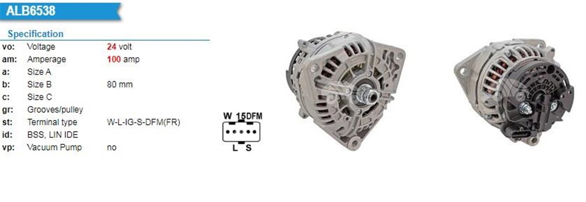 Alternatör 24v 100a Mercedes Axor Agco Sısu Power | Bosch 1986a00546