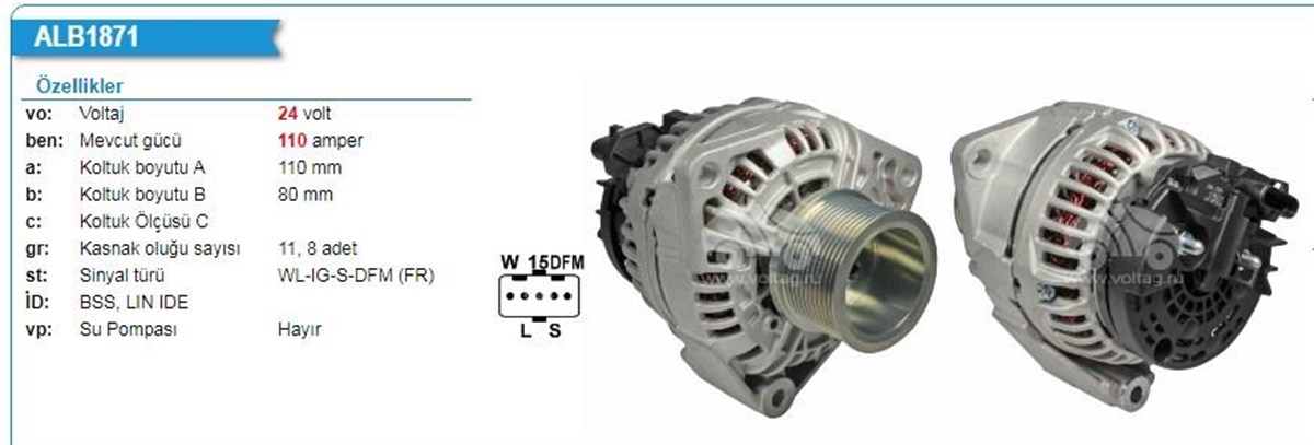 Alternatör 24v 110ah Man Tga Isuzu Turkuaz | Lucas Lea0631