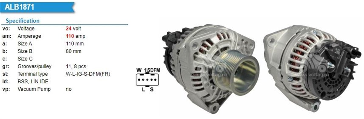 Alternatör 24v 110ah Ncb Man Tga Mercedes Actros Axor 1986a00969 | Bosch 1986a00514