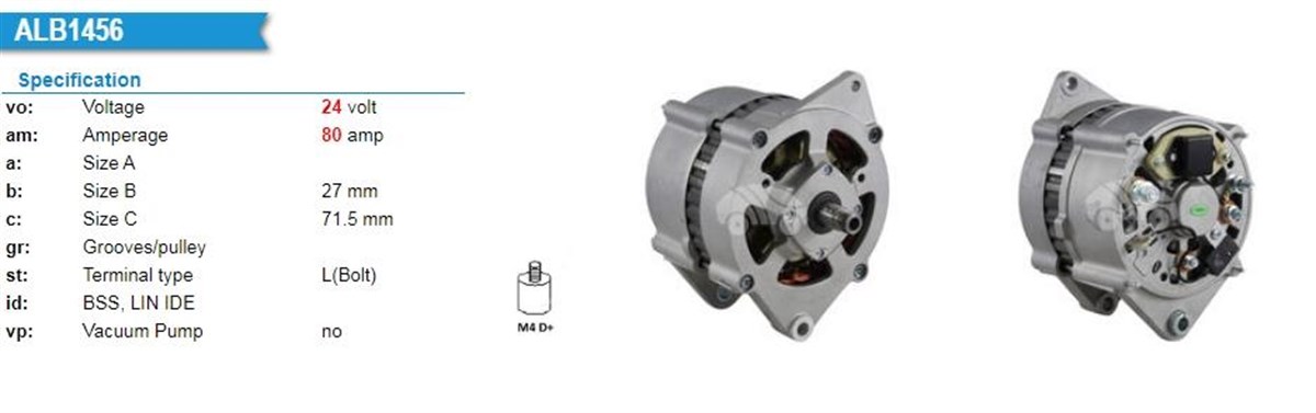 Alternatör 24v 80ah Renault Agora Aves Ilıade Kerax-premıum | Lucas Lea0649