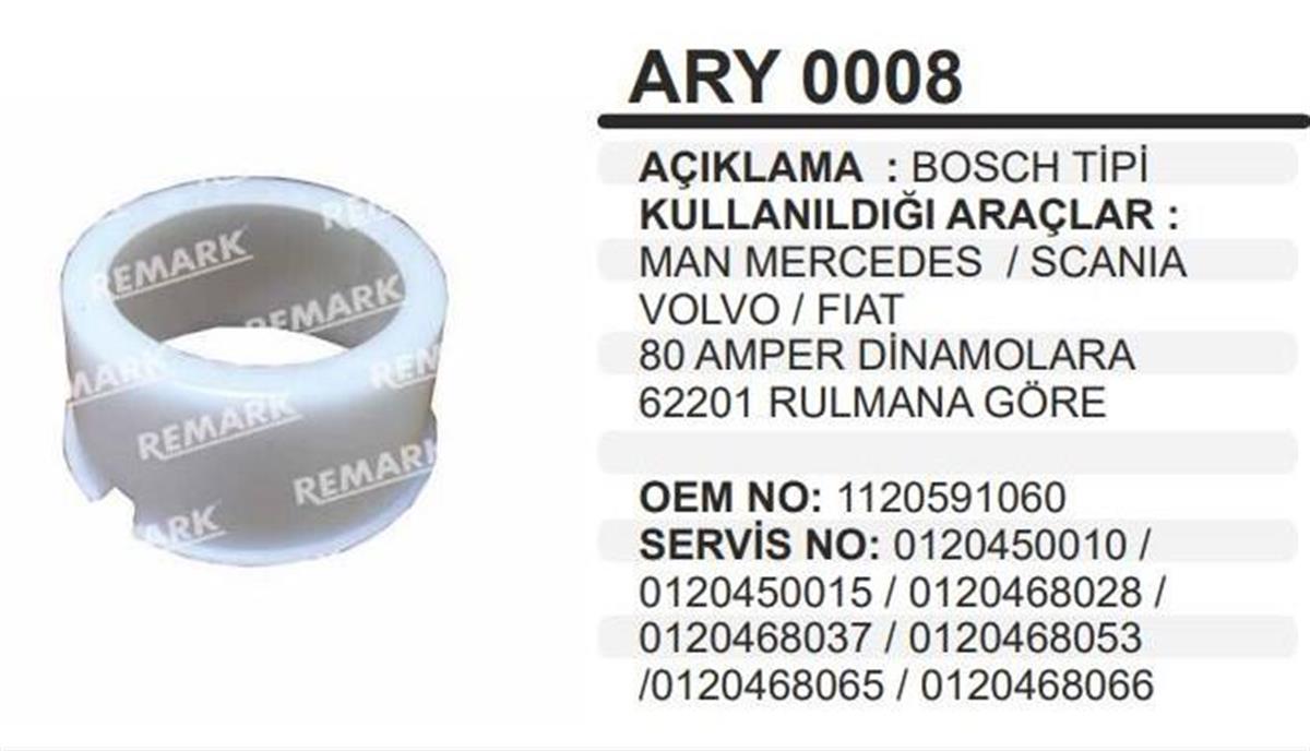 Alternatör Rulman Yuvası Bosch Tip 62201 Johndeere Ford | Remark Ary0008