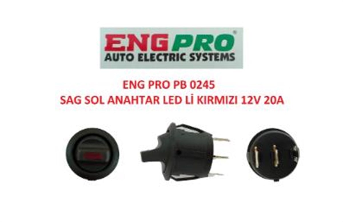 Anahtar Sağ Sol Anahtar Led Li Kırmızı 12v 20a | Eng Propb0245