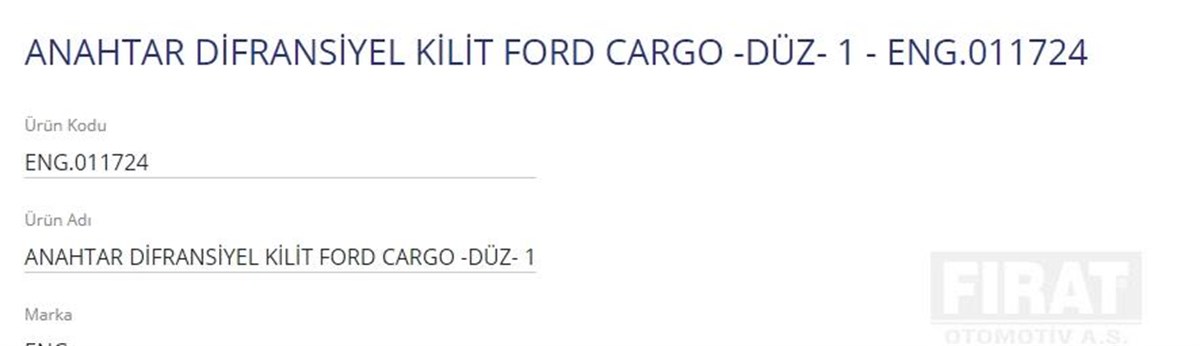 Anahtar Trigger Düz Ford Cargo | Eng 011724