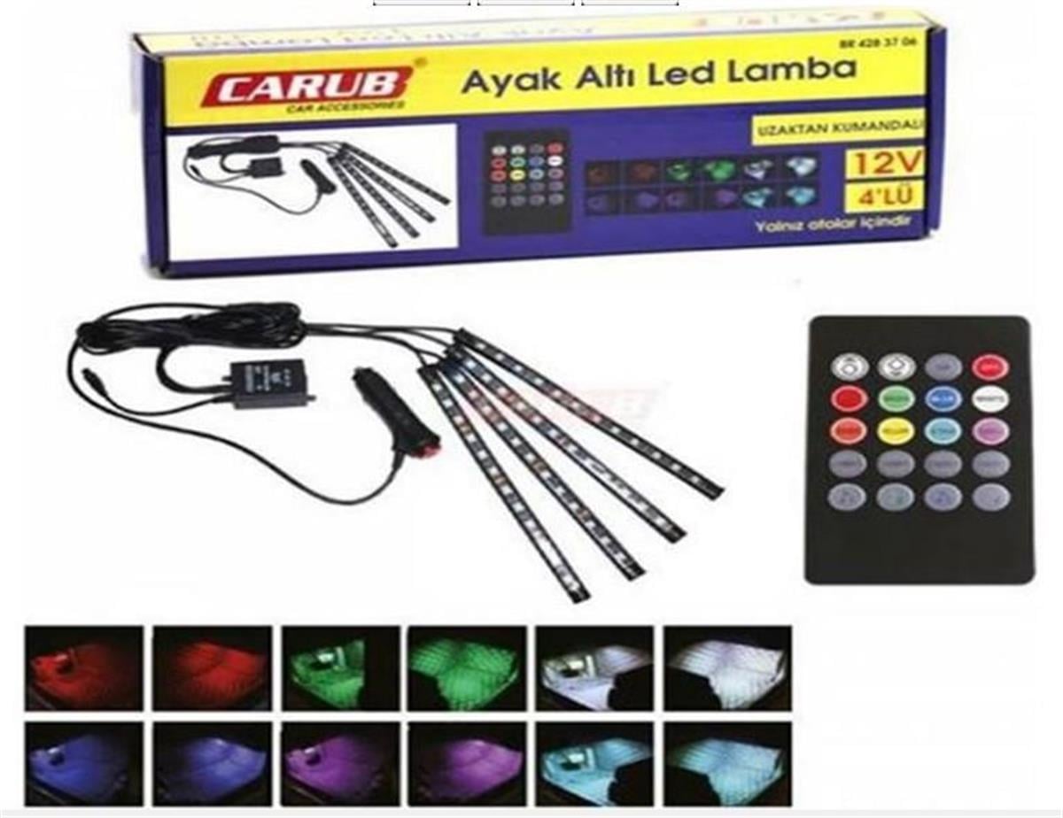 Ayak Altı Led Kumandalı 12v 12 Led 4lü Uk Kumanda | Carub 4283706