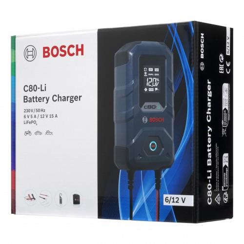 C80-li Bosch Akü Şarj Cihazı 6/12v 15 Amper Ip65 (lityum İyon Lifepo 4 Aküleri Şarj Eder) | Bosch 0189921080