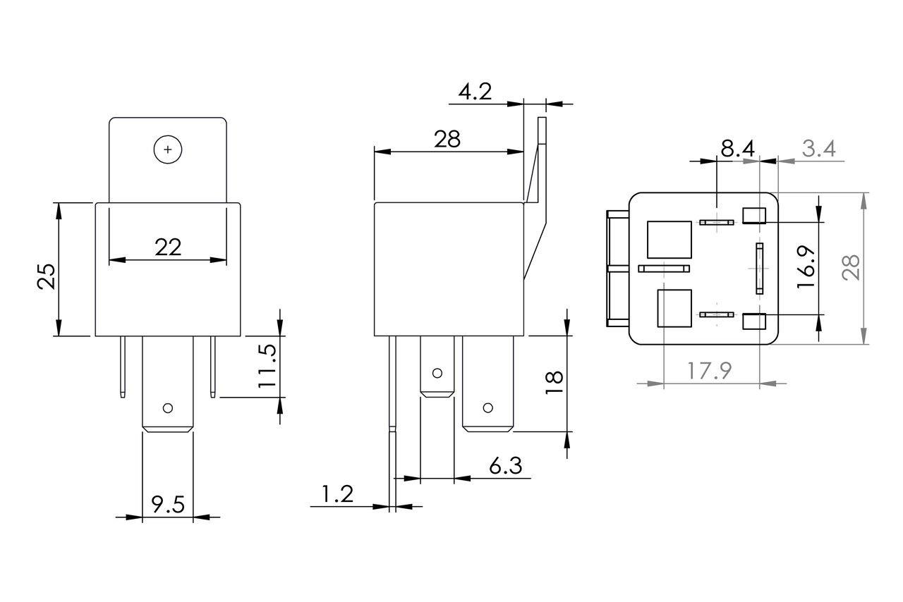 Röle 24v 30ah 4 Uçlu Kalın Fişli Rl038 | Bosch 0986ah0081