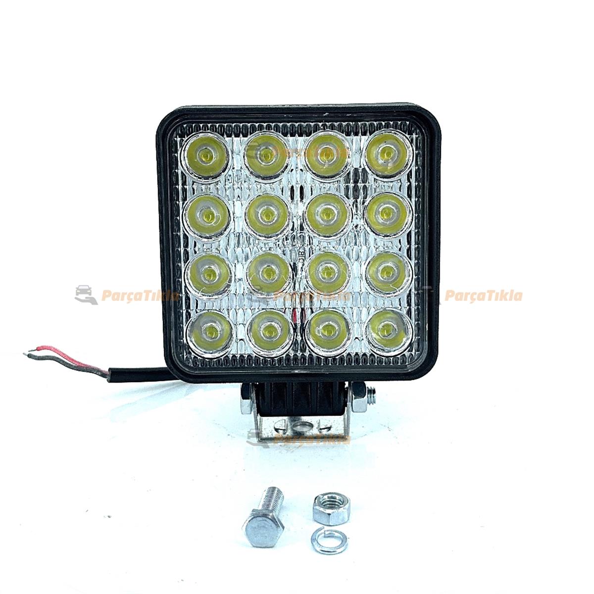 Çalışma Lambası 16 Ledli Kare 22-27w | Pro Serisi | Nıken 16ledk