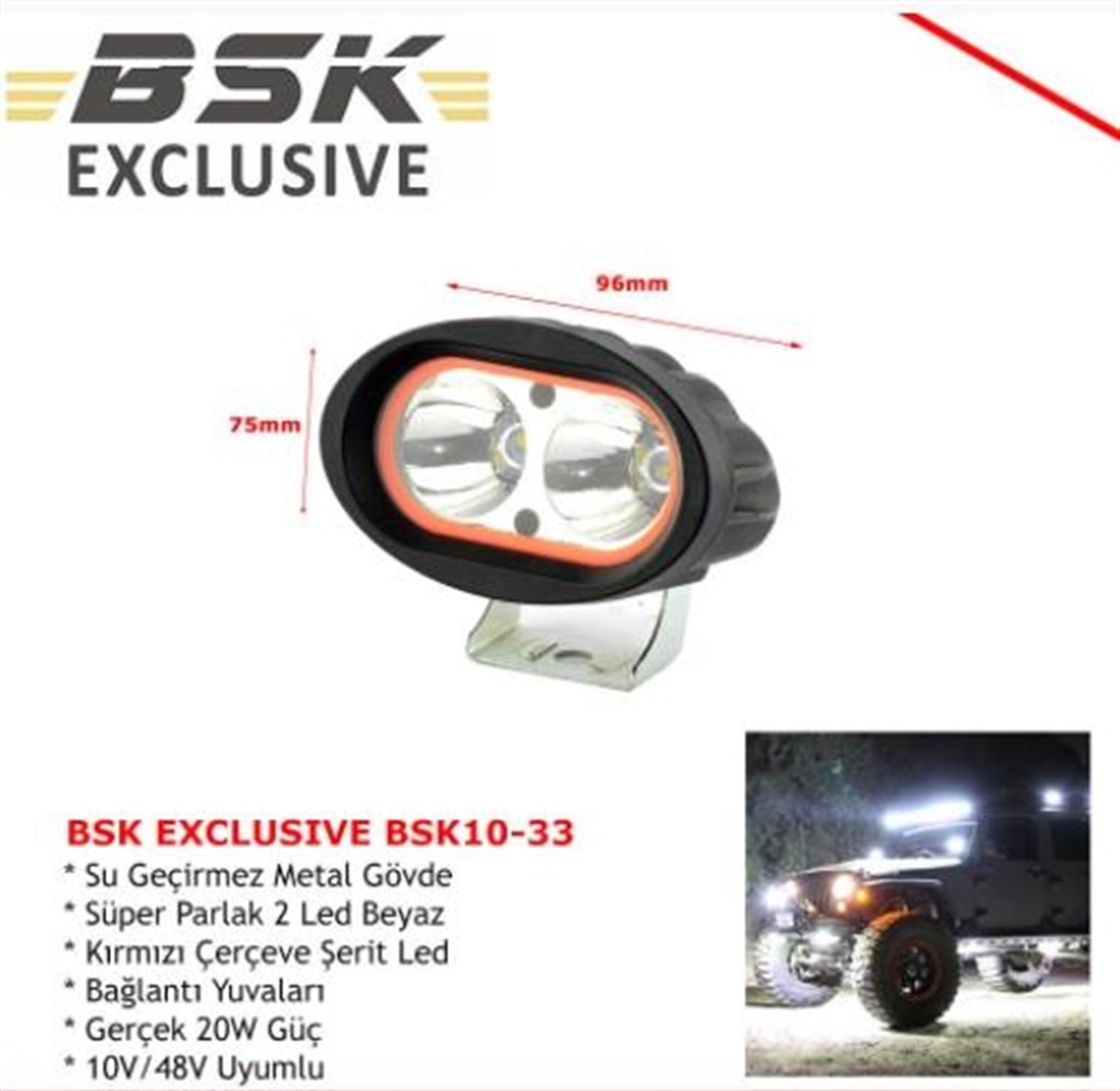 Çalışma Lambası 2ledli 10-48v Kırmızı Neonlu | Ith Bsk1033