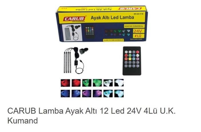 Ayak Altı Led Kumandalı 24v 12 Led 4lü Uk Kumanda | Carub 4283709