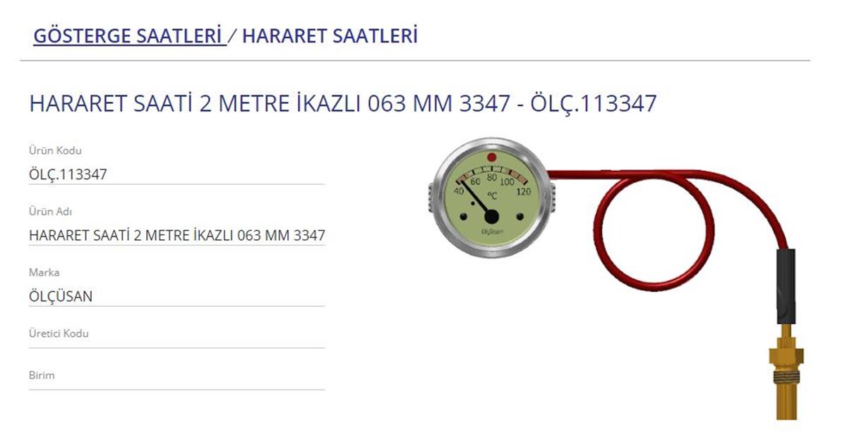 Civalı Hararet Göstergesi 2mt 60çap 113347 |