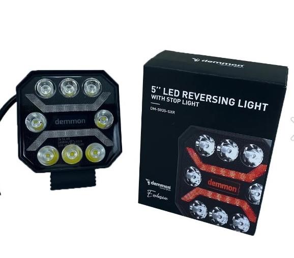 Çalışma Lambası 8 Ledli 9v-30v 2 Fonksiyon Kare Beyaz-kırmızı E Belgeli | Demmon Dm5035sxr