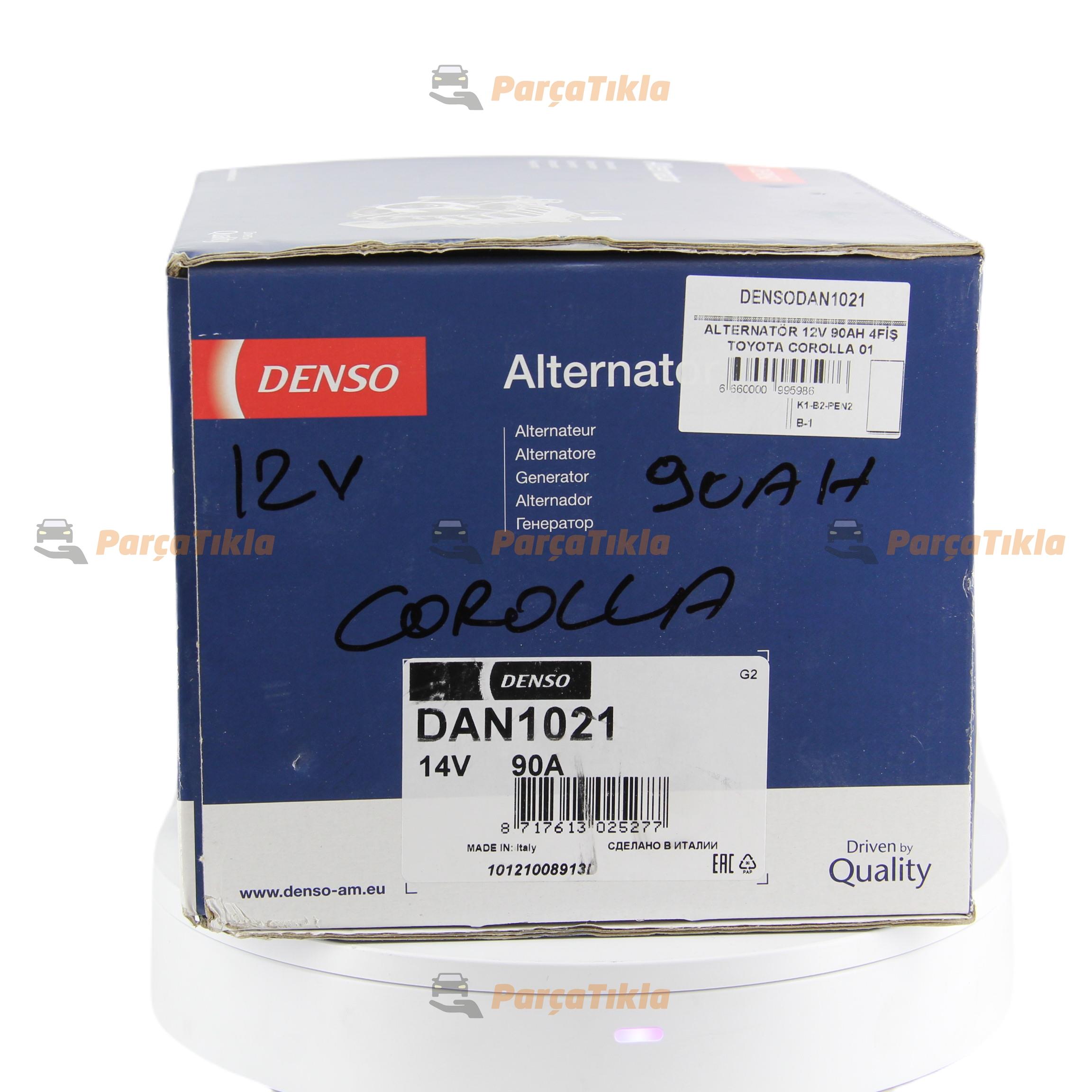 Alternatör 12v 90ah 4fiş Toyota Corolla 01-03 Aurıs 07-13 Avensıs 03-08 6pk 4 Fiş | Denso Dan1021