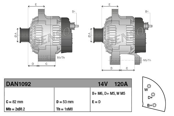Alternatör 12v 120ah Jcb Cat Beko Loader Erkunt Hattat New Holland Jcb Alt12739 | Denso Dan1092