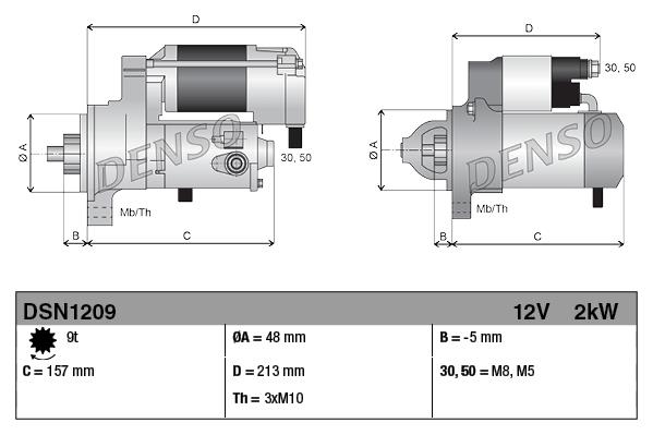Marş Motoru 12v 9diş Land Rover Evoque Freelander Sd4 St4 07- Dsn1209 4280004841 | Denso Dsn1209