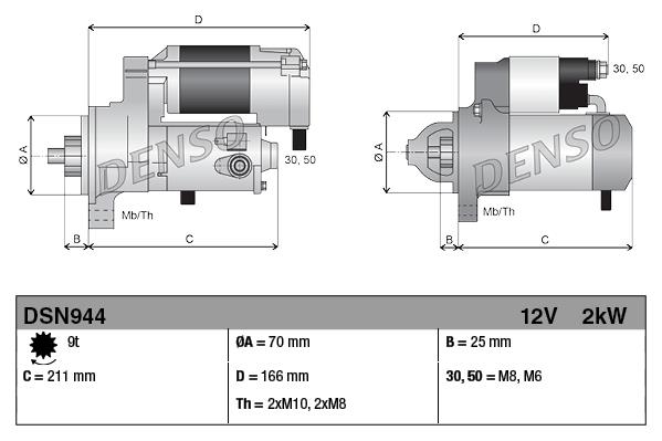 Marş Motoru 12v 9diş 2.0k Land Rover Dıscovery Iıı 4280001940 Dsn944 | Denso Dsn944