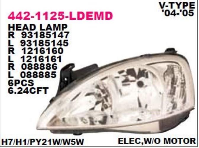 Far Sol Opel Corsa C 04- Elekt.sol 442-1125l | Depo 4421125lldemd