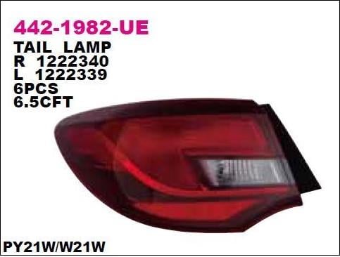 Stop Lambası Sağ Opel Astra 4d 13- | Depo 4421982rue