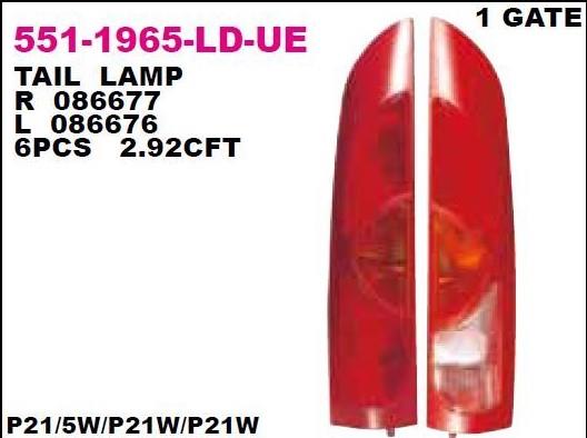 Stop Lambası Sol Renault Kangoo 97-02 Tek Kapı | Depo 5511965lldue