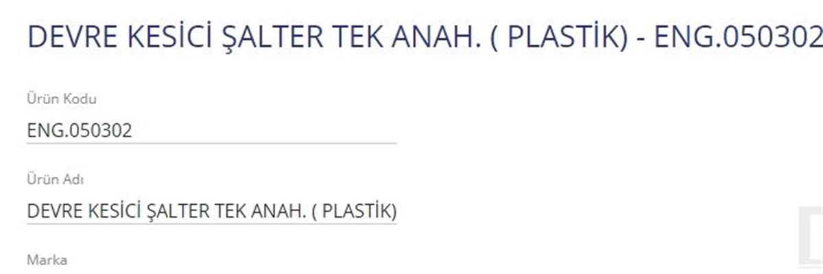 Devre Kesici Tek- Anahtarı- Plastik 050302 | Eng 050302